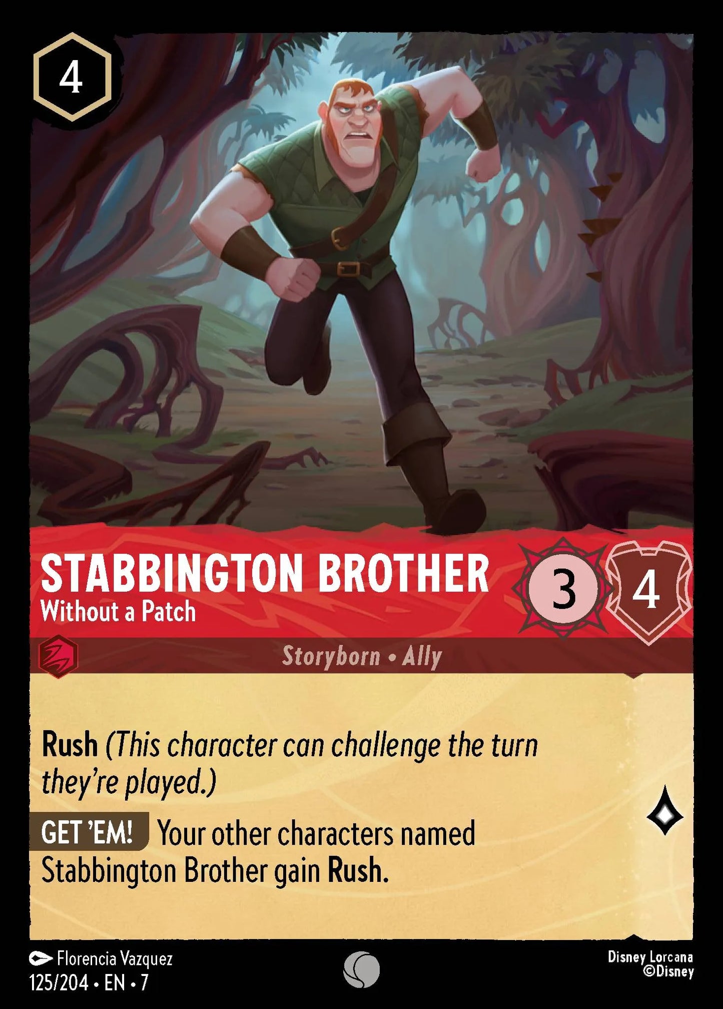 (125/204) Lorcana Archazia's Island Single: Stabbington Brother - Without a Patch  Common