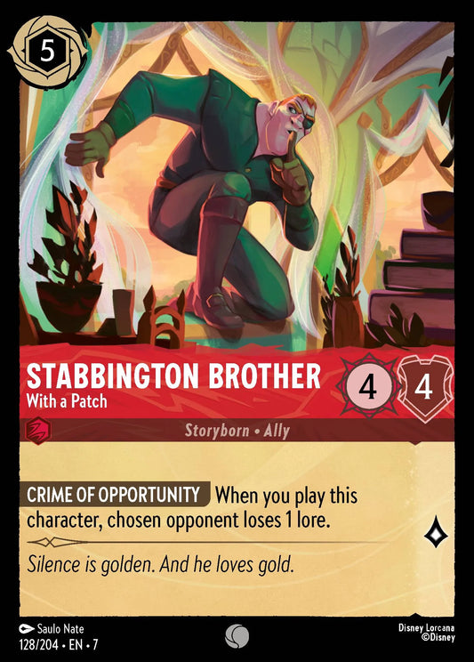 (128/204) Lorcana Archazia's Island Single: Stabbington Brother - With a Patch  Common