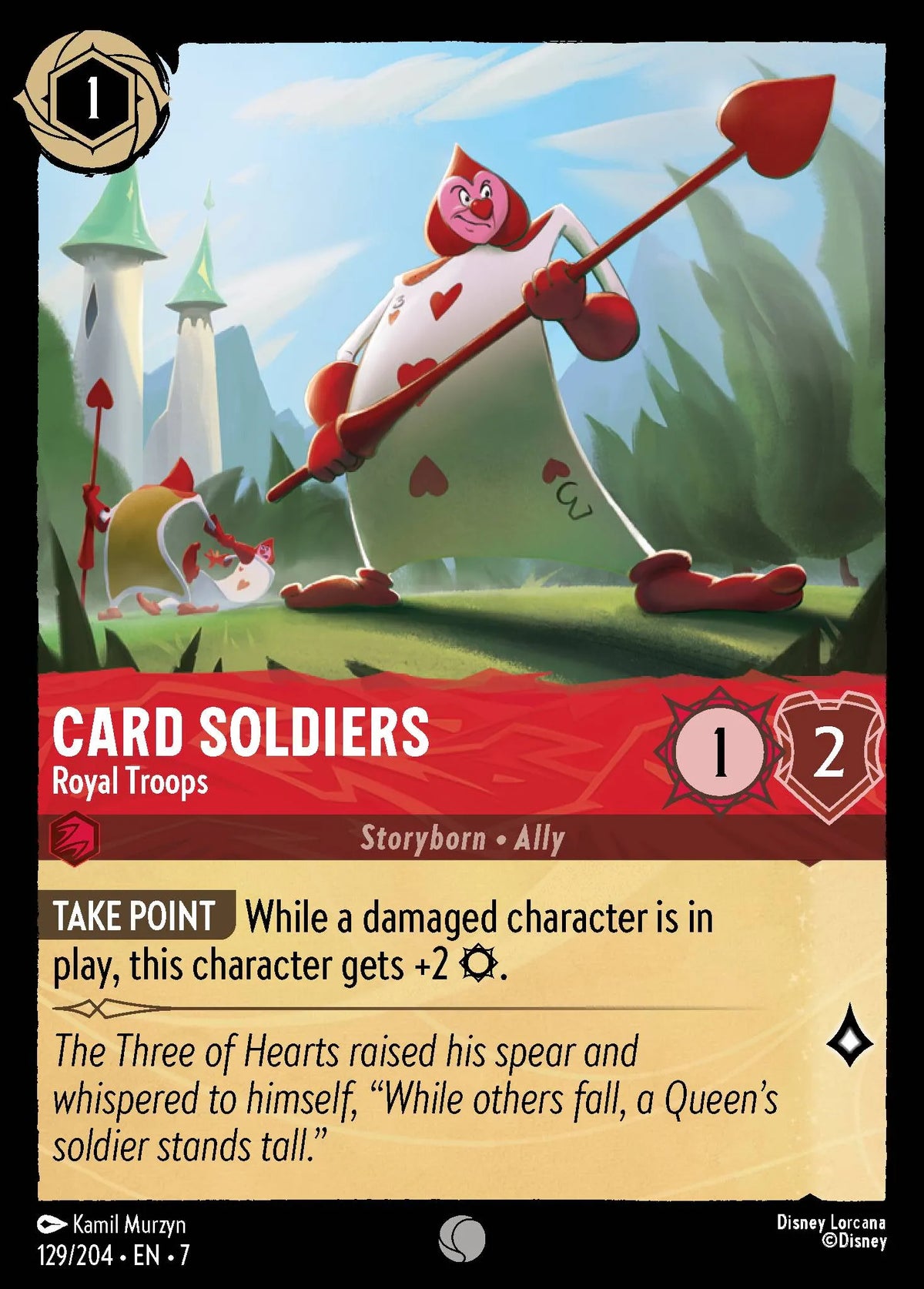 (129/204) Lorcana Archazia's Island Single: Card Soldiers - Royal Troops  Common
