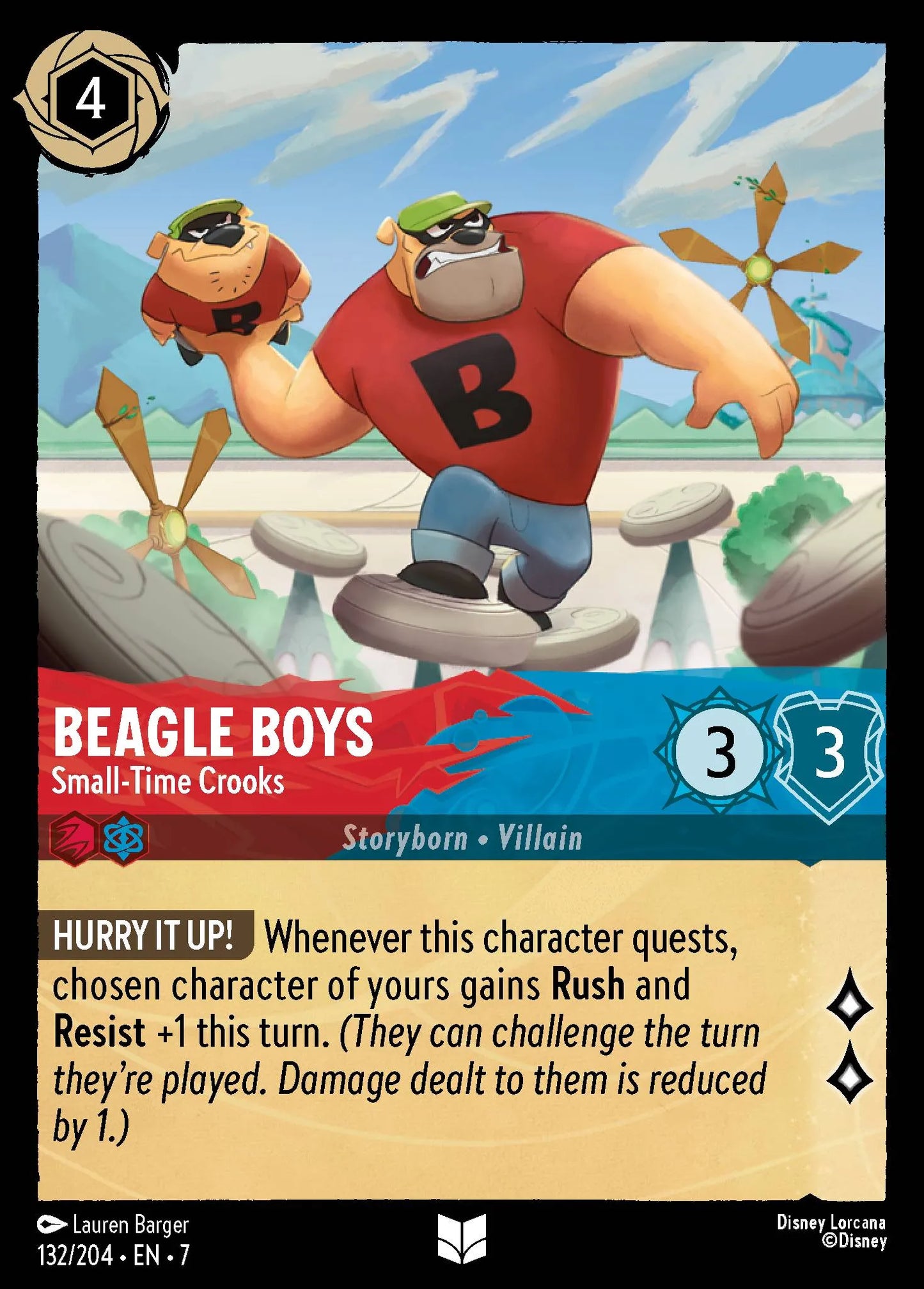 (132/204) Lorcana Archazia's Island Single: Beagle Boys - Small‐Time Crooks Holo Uncommon