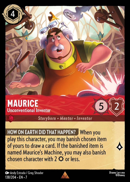 (138/204) Lorcana Archazia's Island Single: Maurice - Unconventional Inventor  Rare