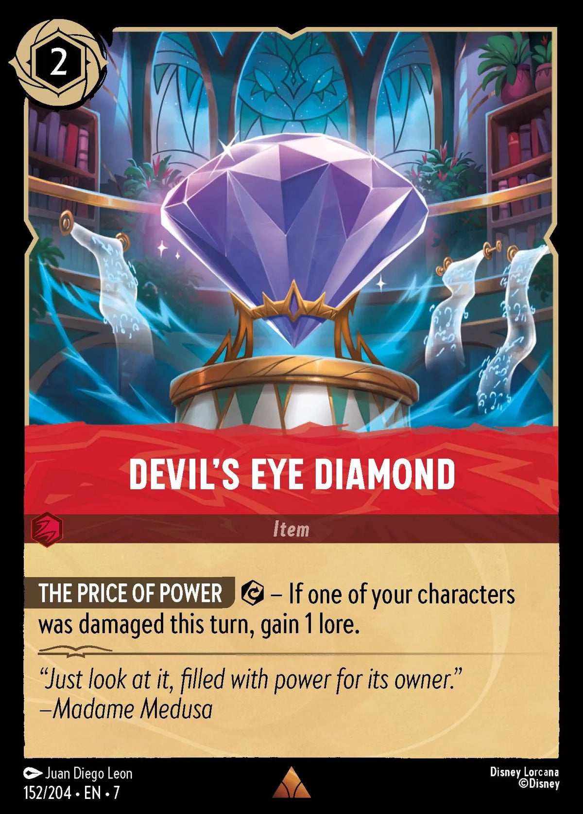 (152/204) Lorcana Archazia's Island Single: Devil's Eye Diamond (V.1)  Rare
