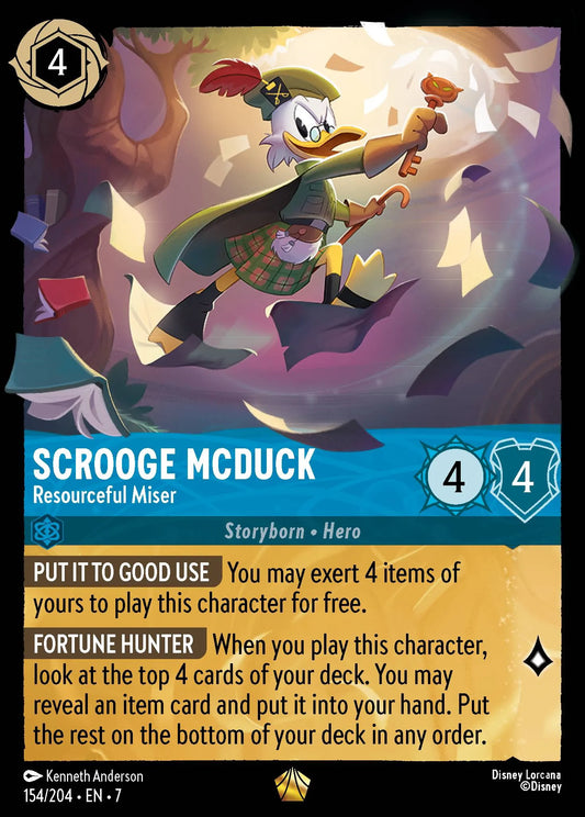 (154/204) Lorcana Archazia's Island Single: Scrooge McDuck - Resourceful Miser  Legendary