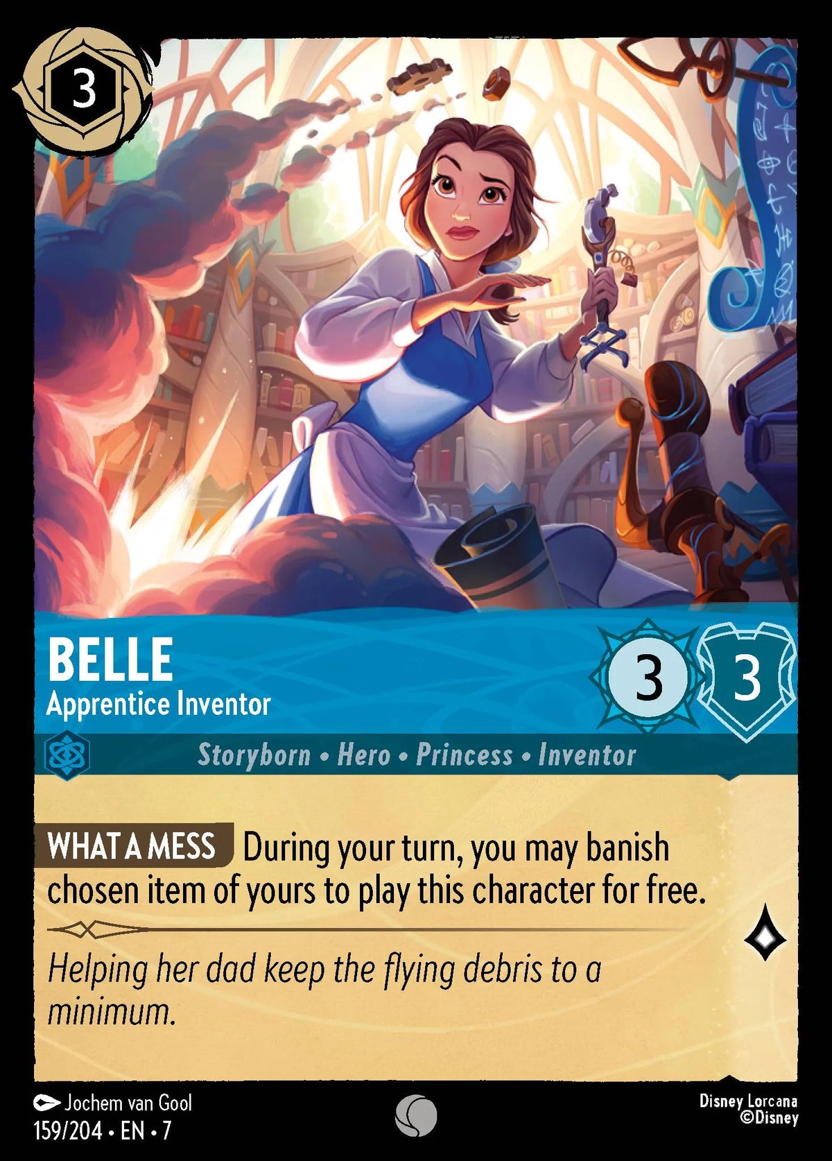(159/204) Lorcana Archazia's Island Single: Belle - Apprentice Inventor Holo Common