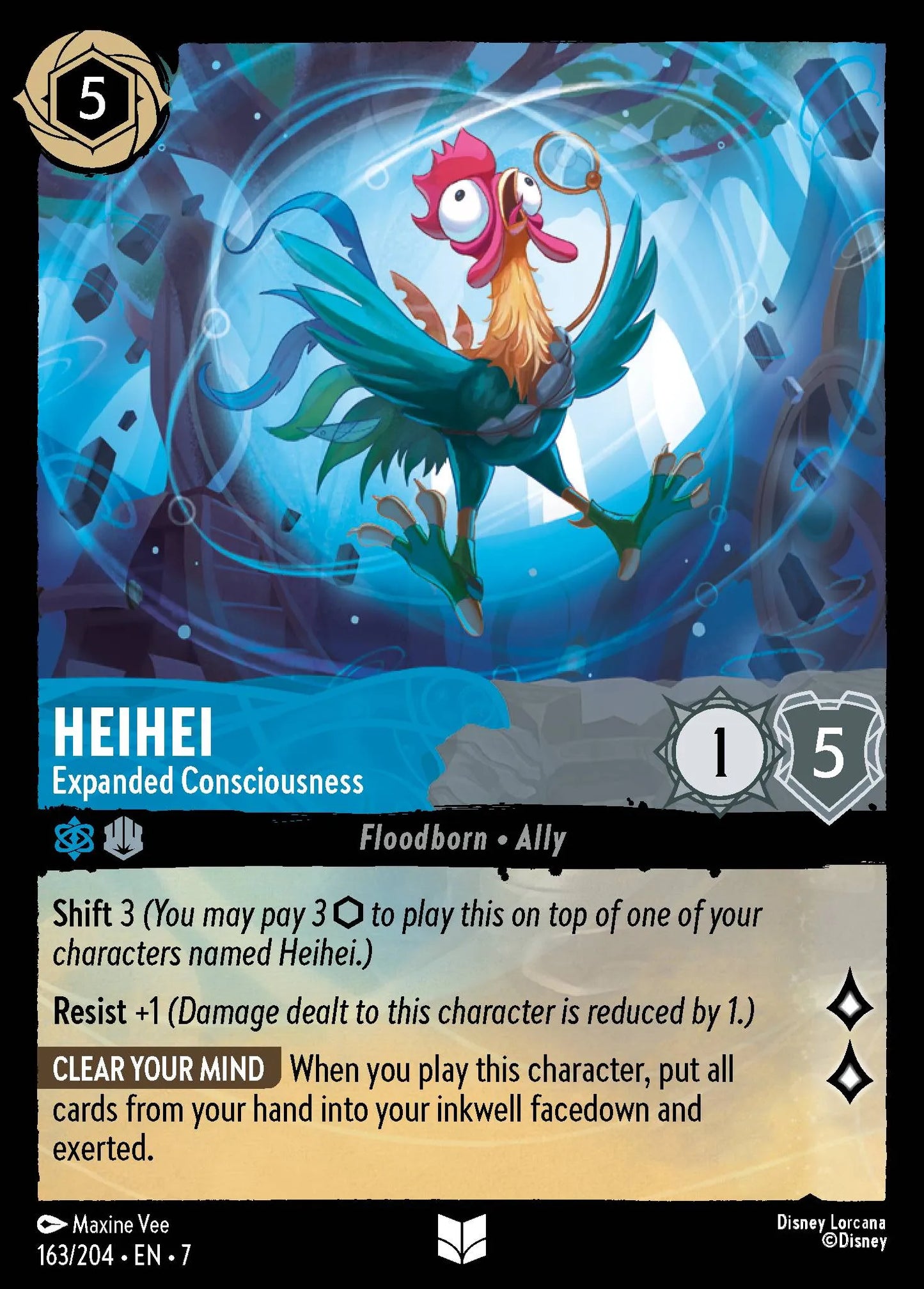 (163/204) Lorcana Archazia's Island Single: HeiHei - Expanded Consciousness  Uncommon