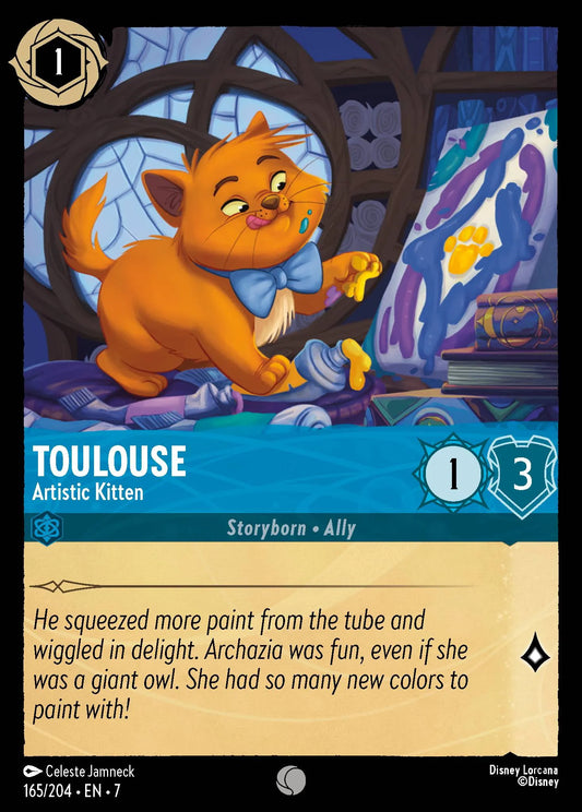 (165/204) Lorcana Archazia's Island Single: Toulouse - Artistic Kitten  Common