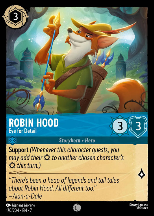 (170/204) Lorcana Archazia's Island Single: Robin Hood - Eye for Detail Holo Common