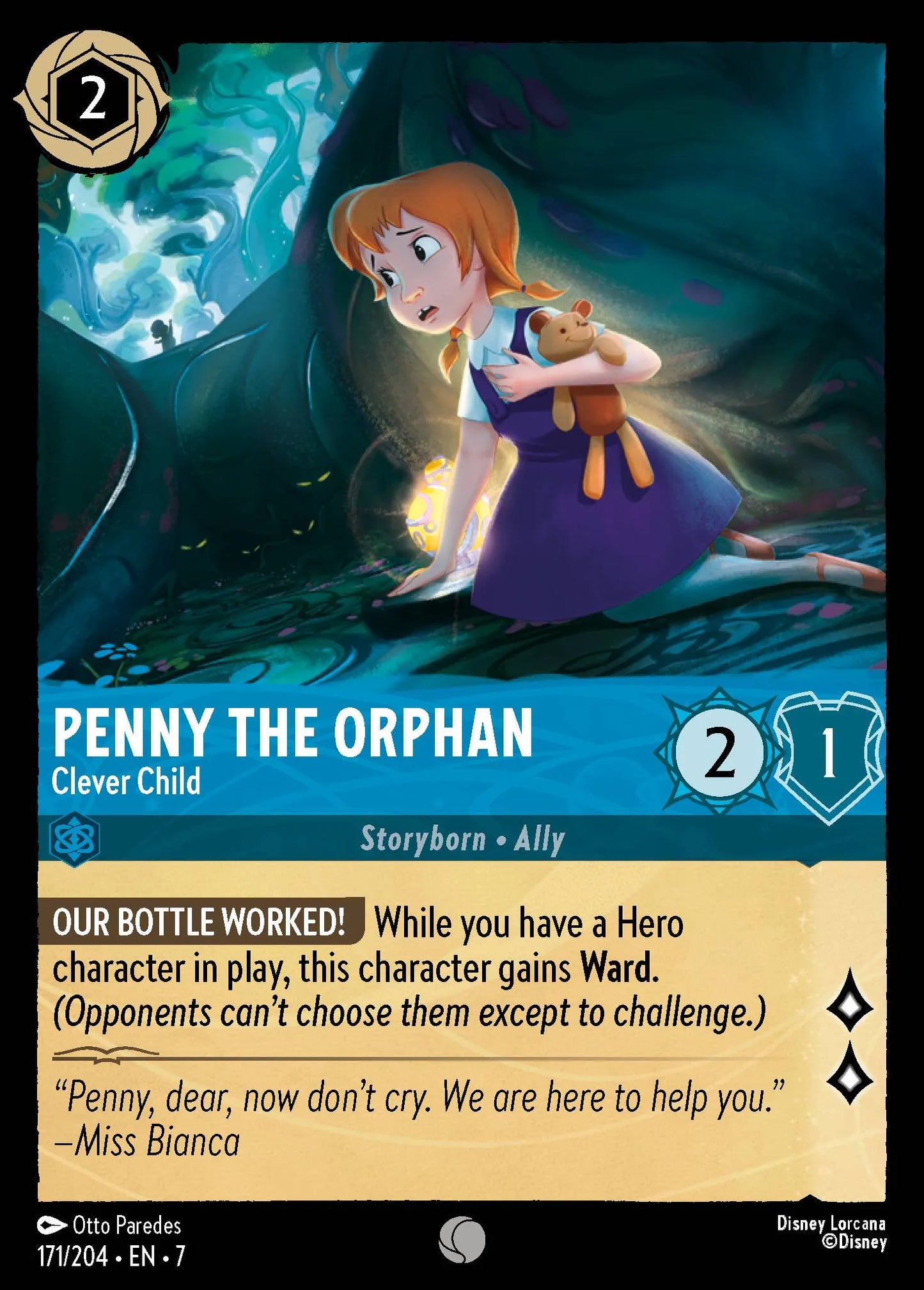 (171/204) Lorcana Archazia's Island Single: Penny the Orphan - Clever Child Holo Common