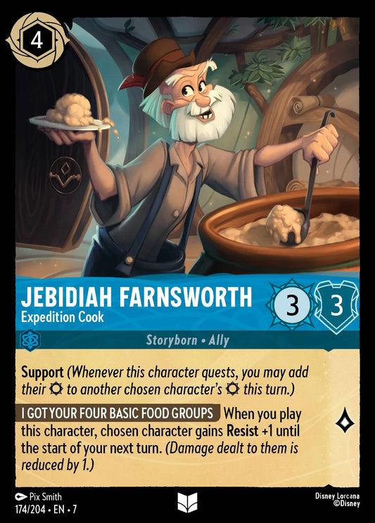 (174/204) Lorcana Archazia's Island Single: Jebidiah Farnsworth - Expedition Cook  Uncommon