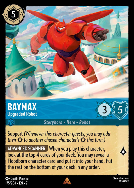 (175/204) Lorcana Archazia's Island Single: Baymax - Upgraded Robot Holo Rare