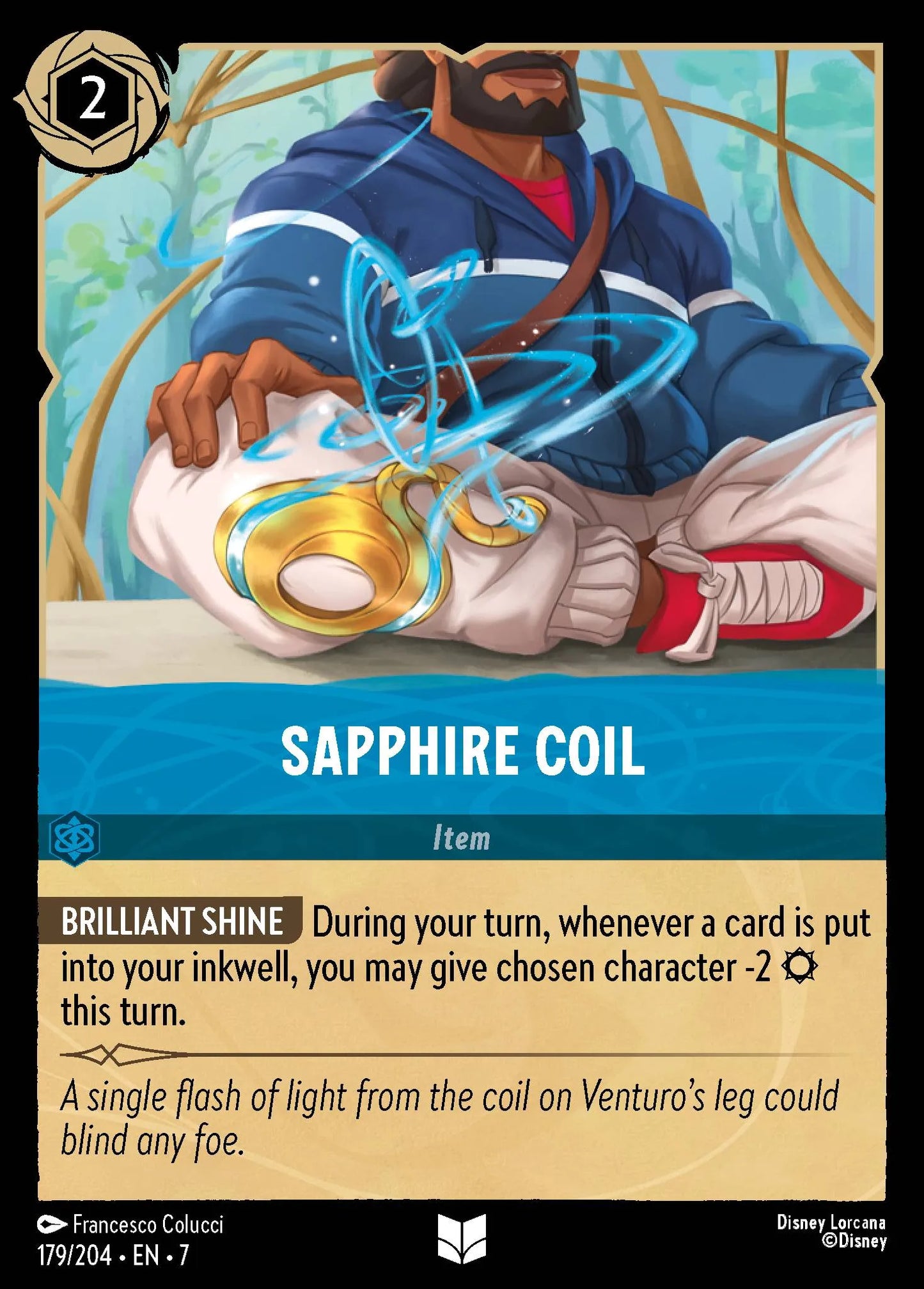 (179/204) Lorcana Archazia's Island Single: Sapphire Coil Holo Uncommon