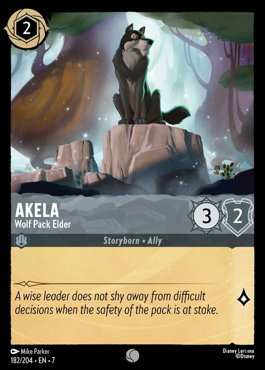 (182/204) Lorcana Archazia's Island Single: Akela - Wolf Pack Elder Holo Common