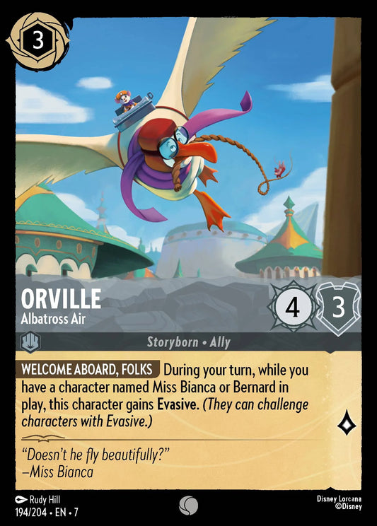 (194/204) Lorcana Archazia's Island Single: Orville - Albatross Air Holo Common