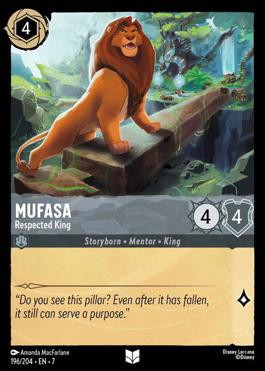 (196/204) Lorcana Archazia's Island Single: Mufasa - Respected King Holo Uncommon