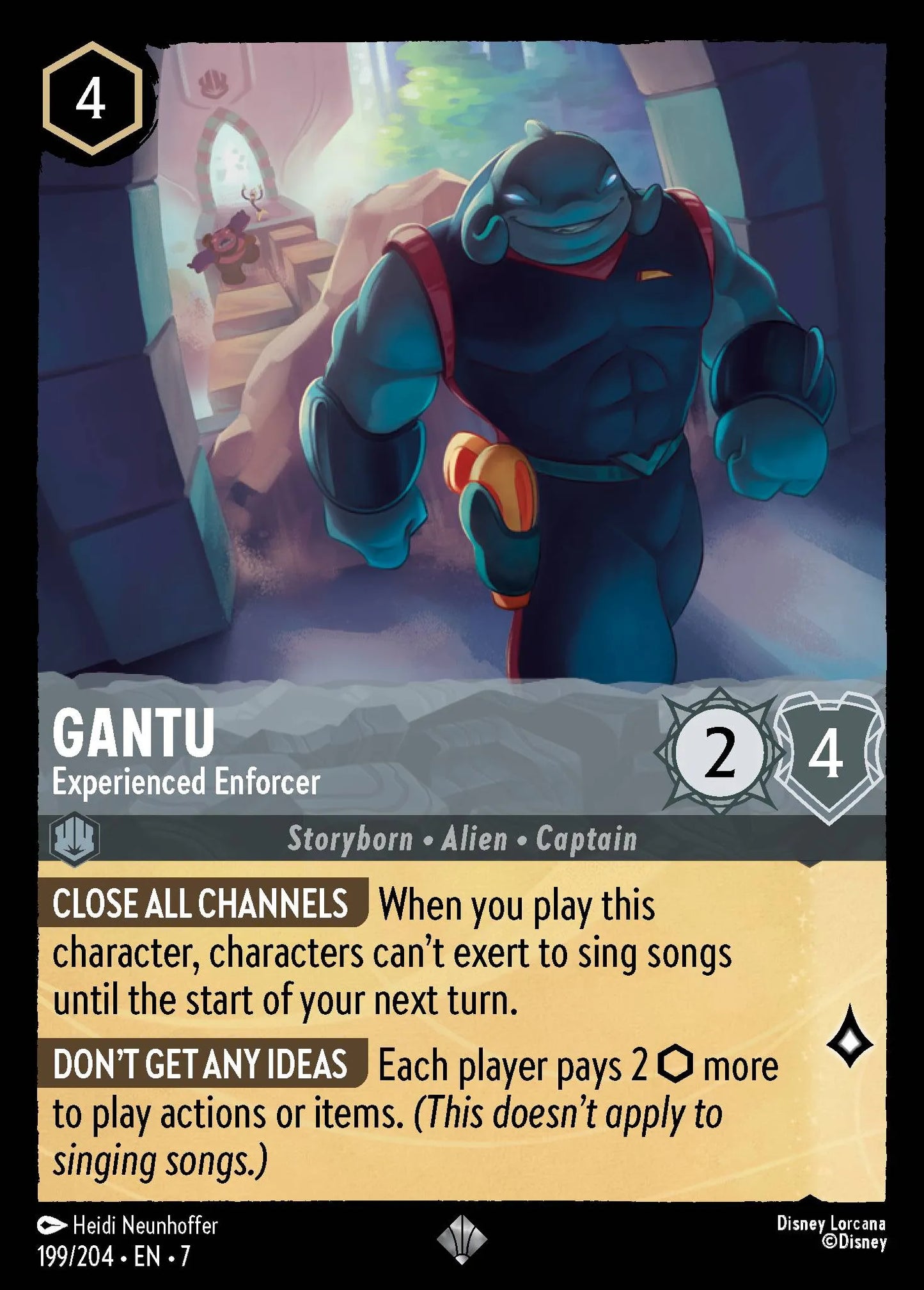 (199/204) Lorcana Archazia's Island Single: Gantu - Experienced Enforcer Holo Super Rare