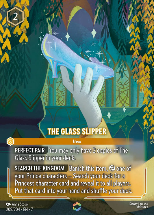 (208/204) Lorcana Archazia's Island Single: The Glass Slipper (V.2) Holo Enchanted