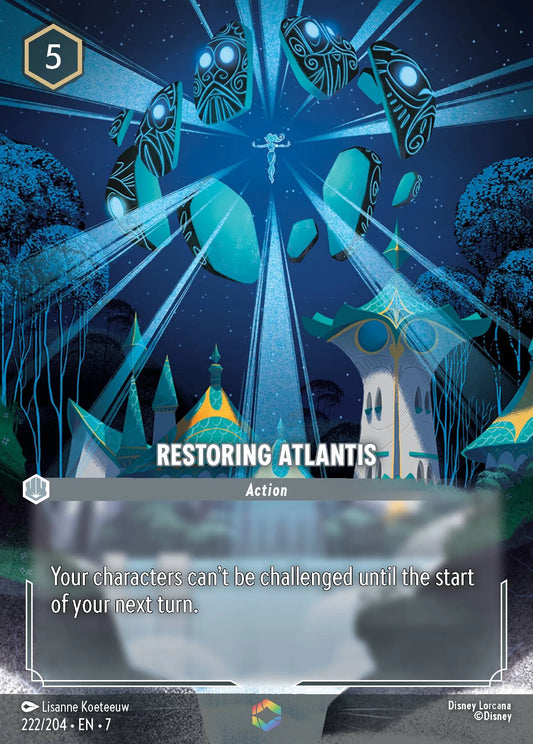 (222/204) Lorcana Archazia's Island Single: Restoring Atlantis (V.2)  Enchanted