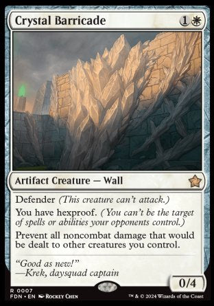 (007) Magic The Gathering Magic: The Gathering Foundations Single: Crystal Barricade  Rare