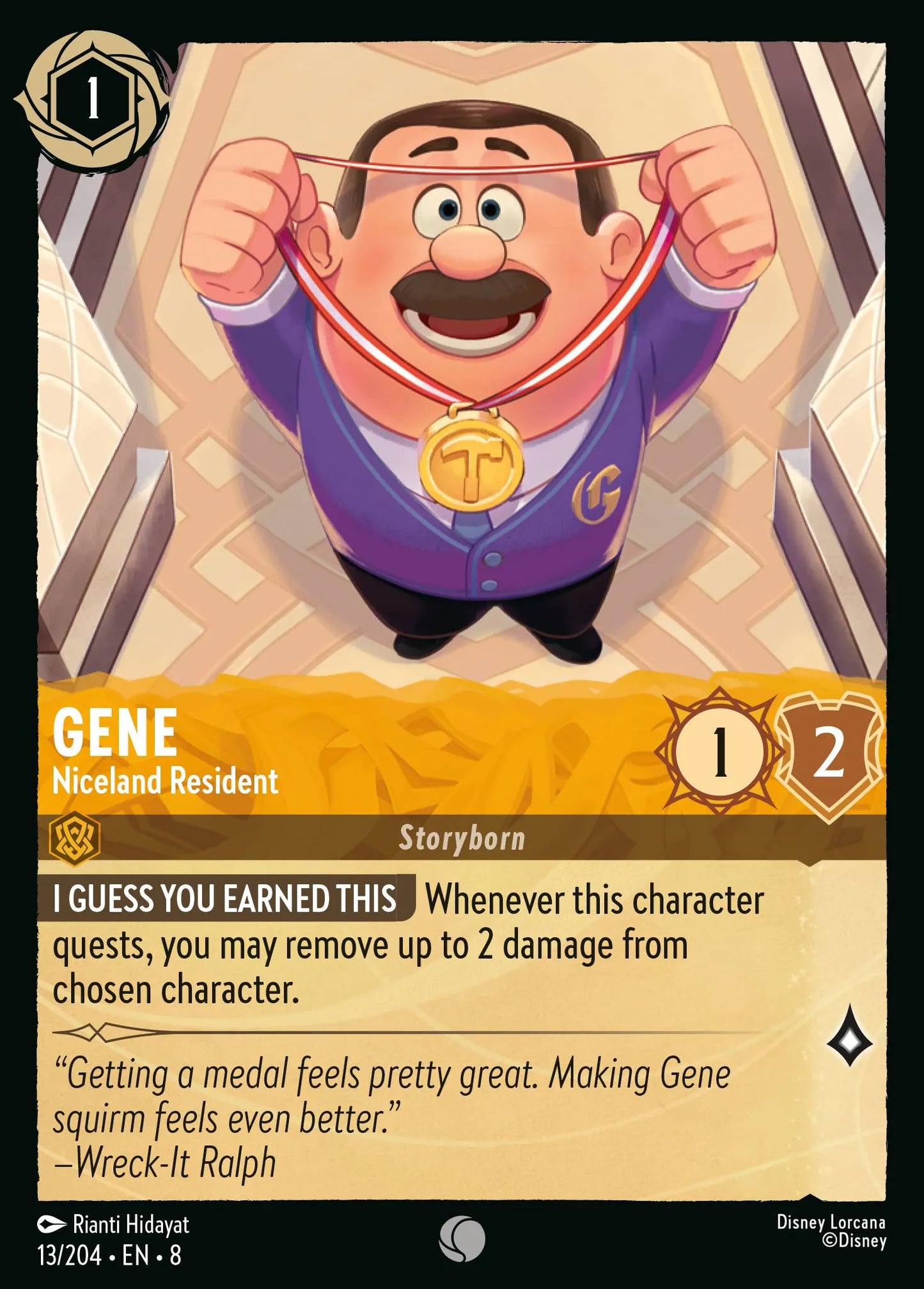(013/204) Lorcana Reign of Jafar Single: Gene - Niceland Resident Holo Common