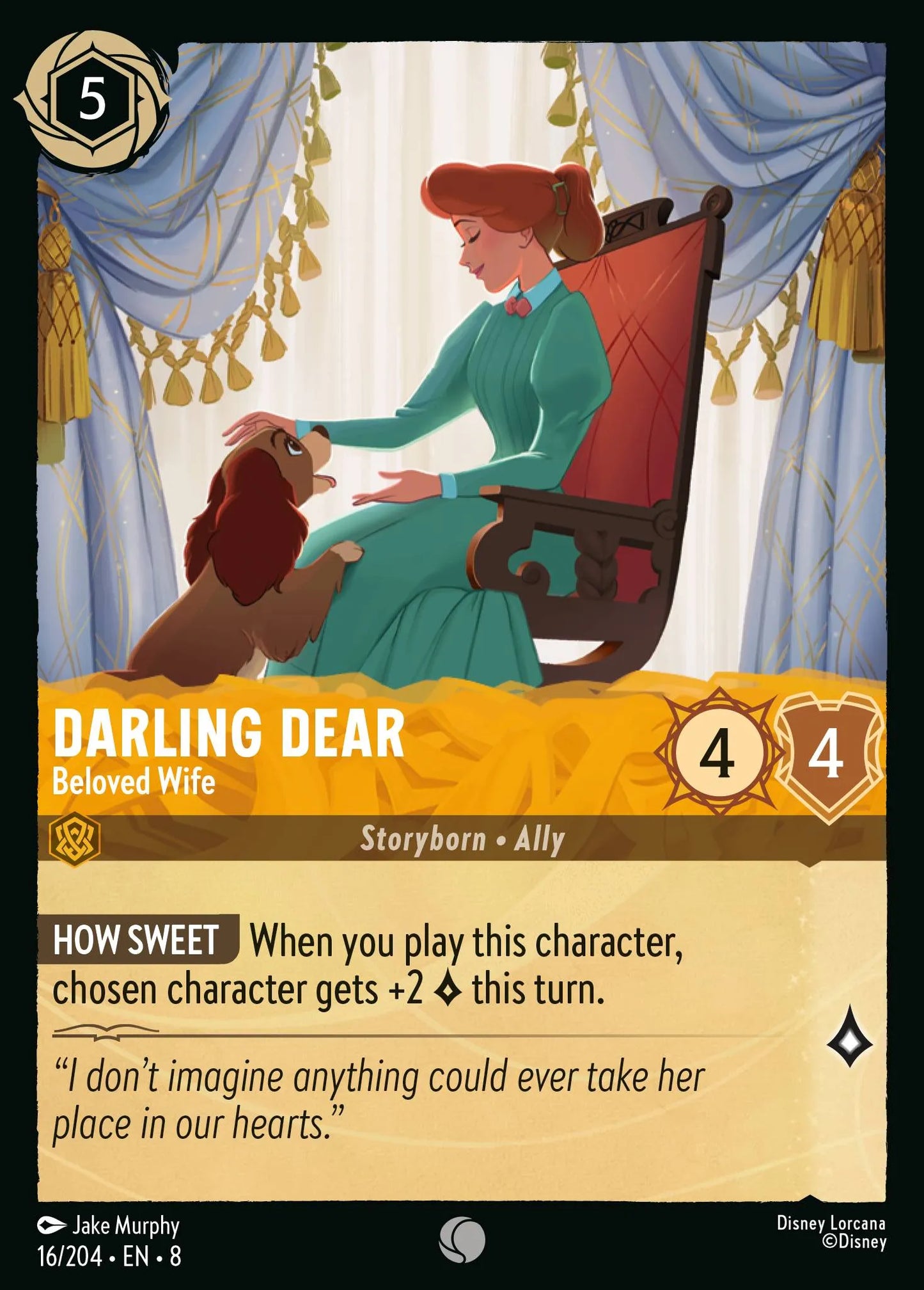 (016/204) Lorcana Reign of Jafar Single: Darling Dear - Beloved Wife Holo Common