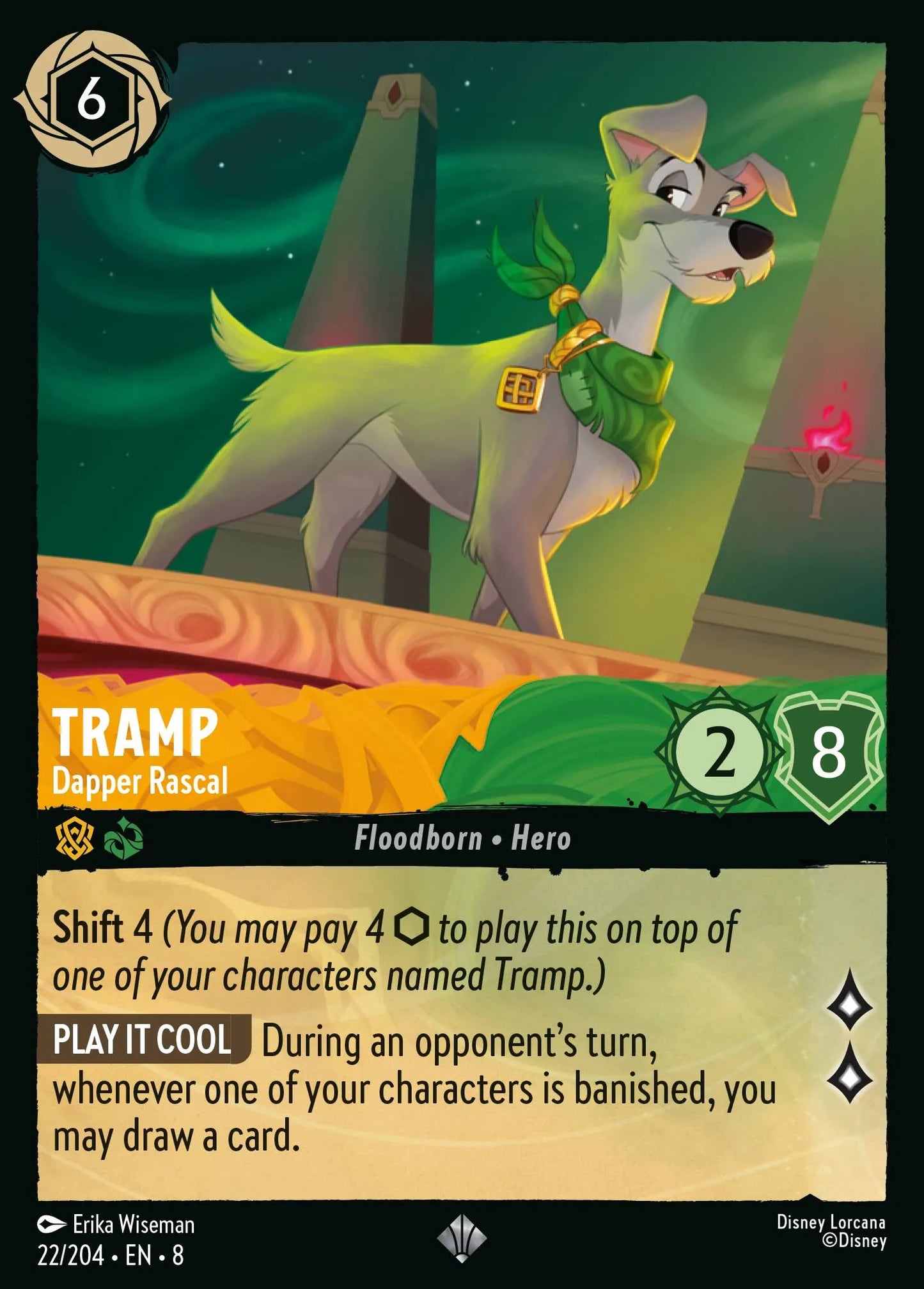 (022/204) Lorcana Reign of Jafar Single: Tramp - Dapper Rascal Holo Super Rare