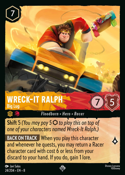 (024/204) Lorcana Reign of Jafar Single: Wreck-It Ralph - Big Lug (V.1) Holo Super Rare