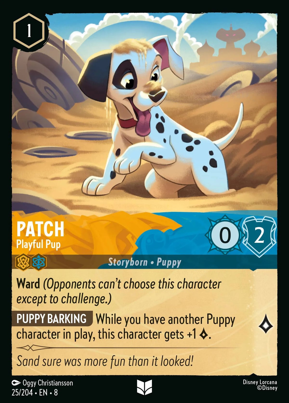(025/204) Lorcana Reign of Jafar Single: Patch - Playful Pup  Uncommon