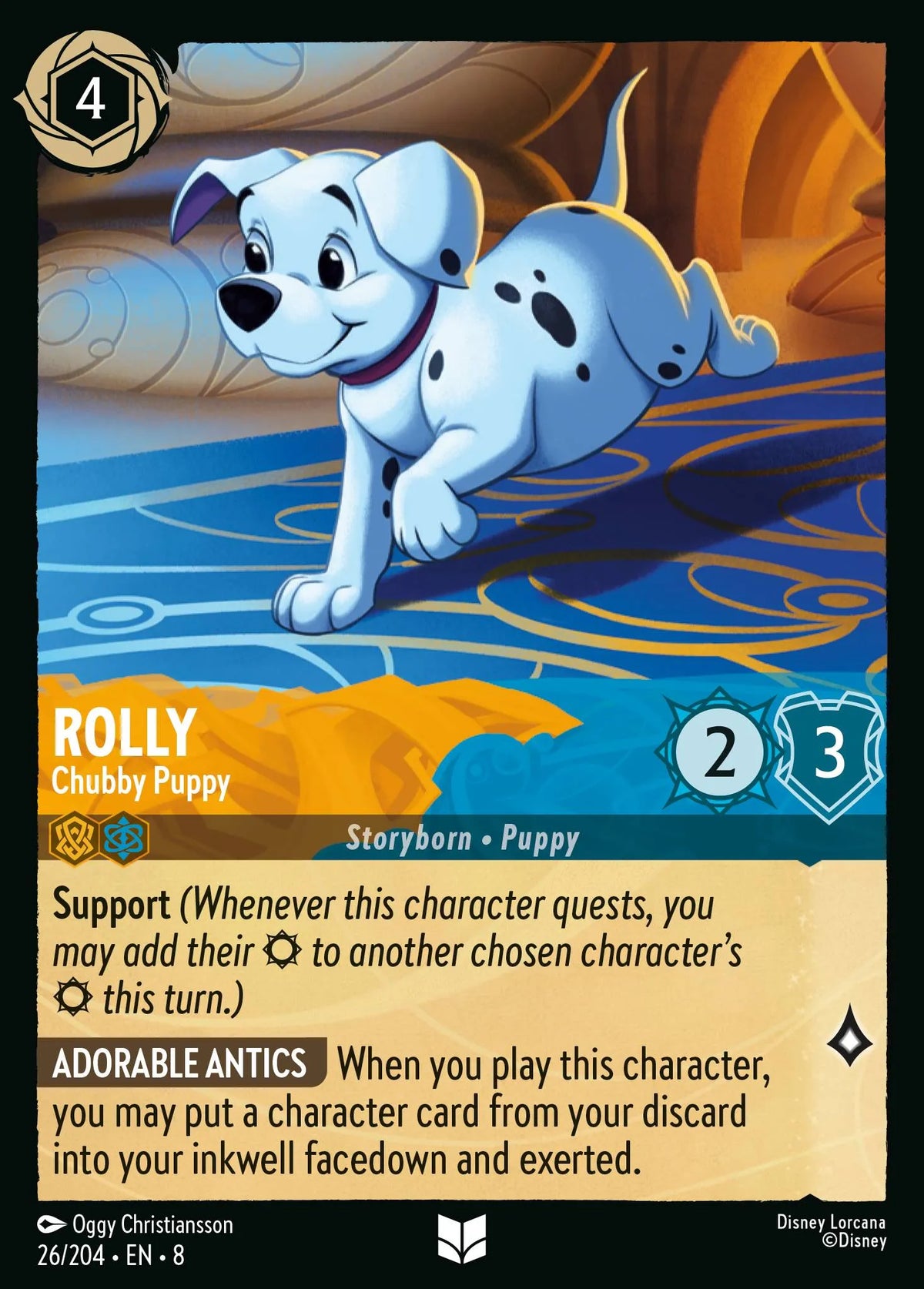 (026/204) Lorcana Reign of Jafar Single: Rolly - Chubby Puppy  Uncommon
