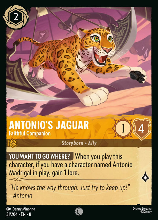 (031/204) Lorcana Reign of Jafar Single: Antonio's Jaguar - Faithful Companion Holo Common