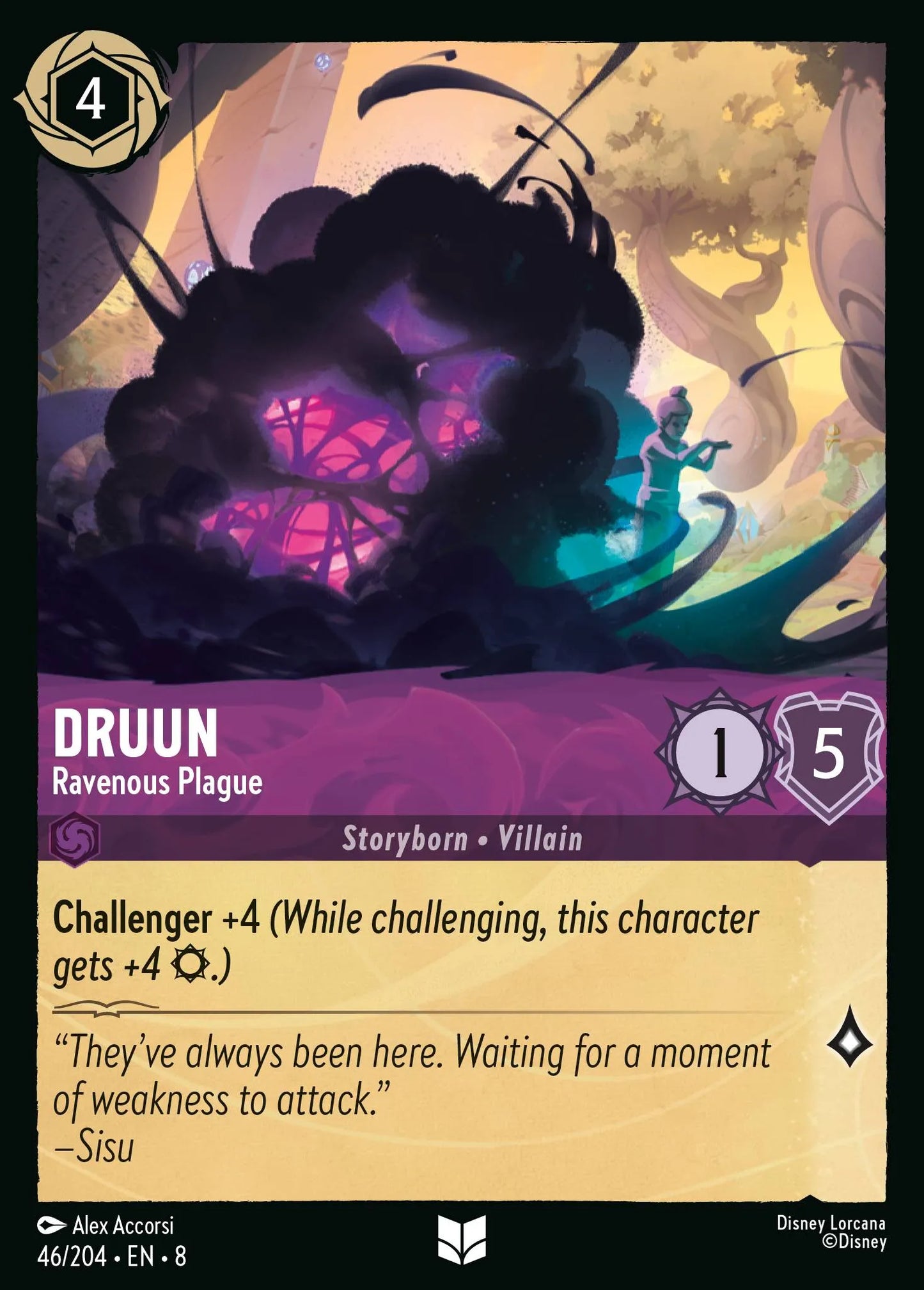 (046/204) Lorcana Reign of Jafar Single: Druun - Ravenous Plague Holo Uncommon