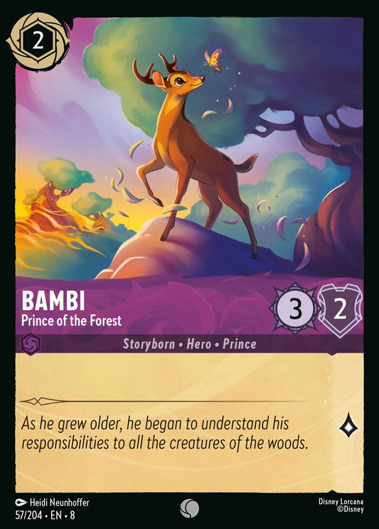 (057/204) Lorcana Reign of Jafar Single: Bambi - Prince of the Forest Holo Common