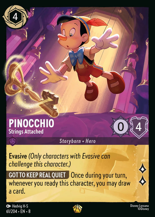 (061/204) Lorcana Reign of Jafar Single: Pinocchio - Strings Attached (V.1)  Legendary