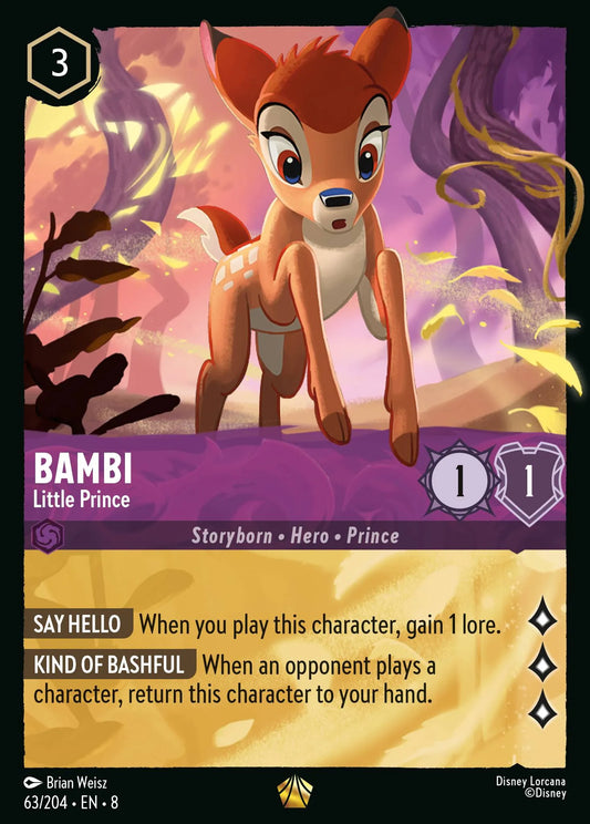 (063/204) Lorcana Reign of Jafar Single: Bambi - Little Prince (V.1) Holo Legendary