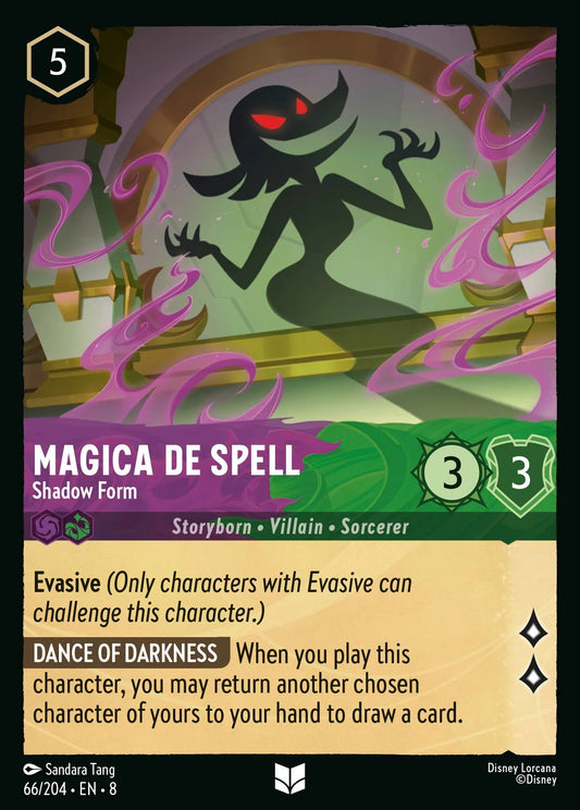 (066/204) Lorcana Reign of Jafar Single: Magica De Spell - Shadow Form Holo Uncommon