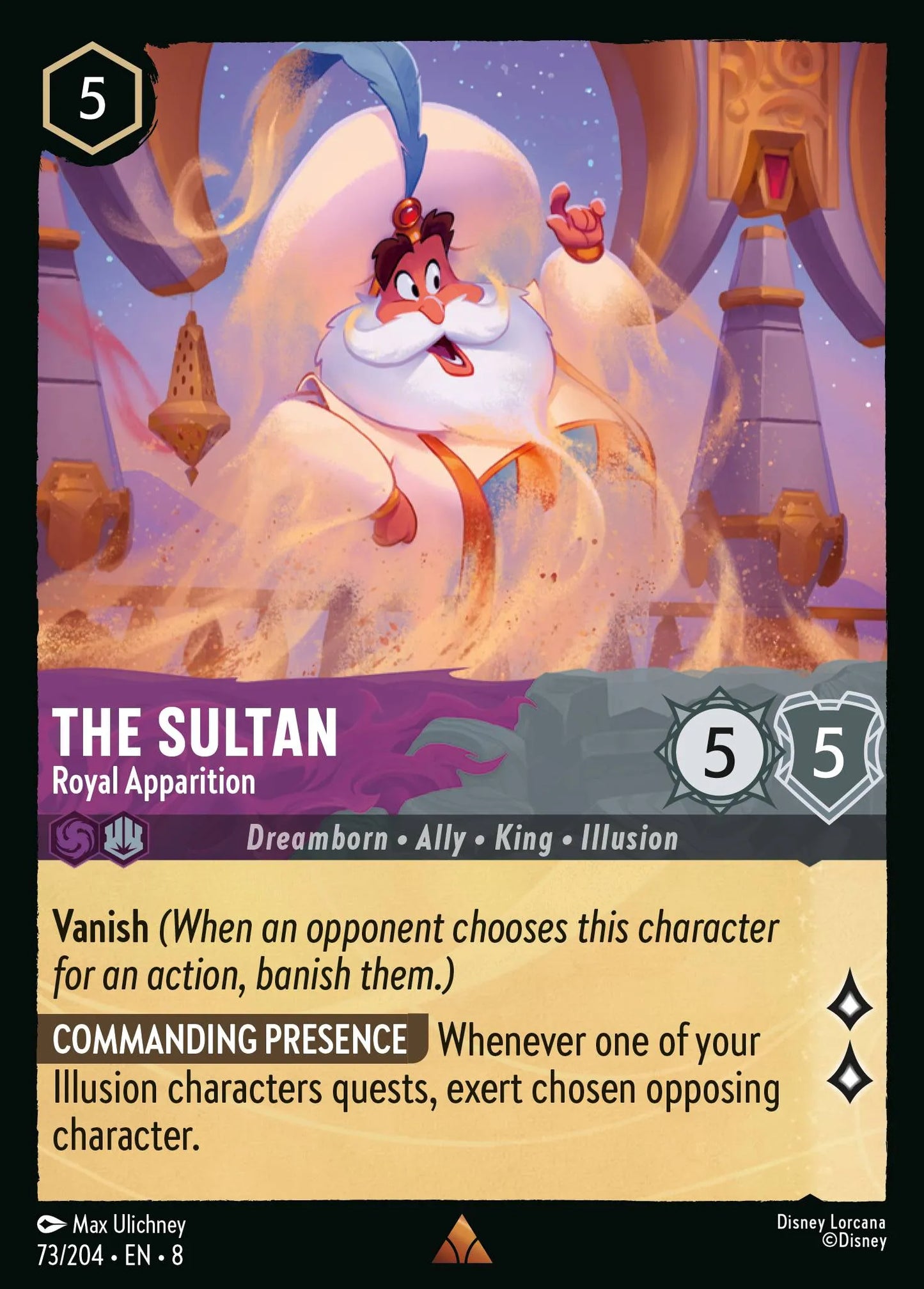 (073/204) Lorcana Reign of Jafar Single: The Sultan - Royal Apparition  Rare