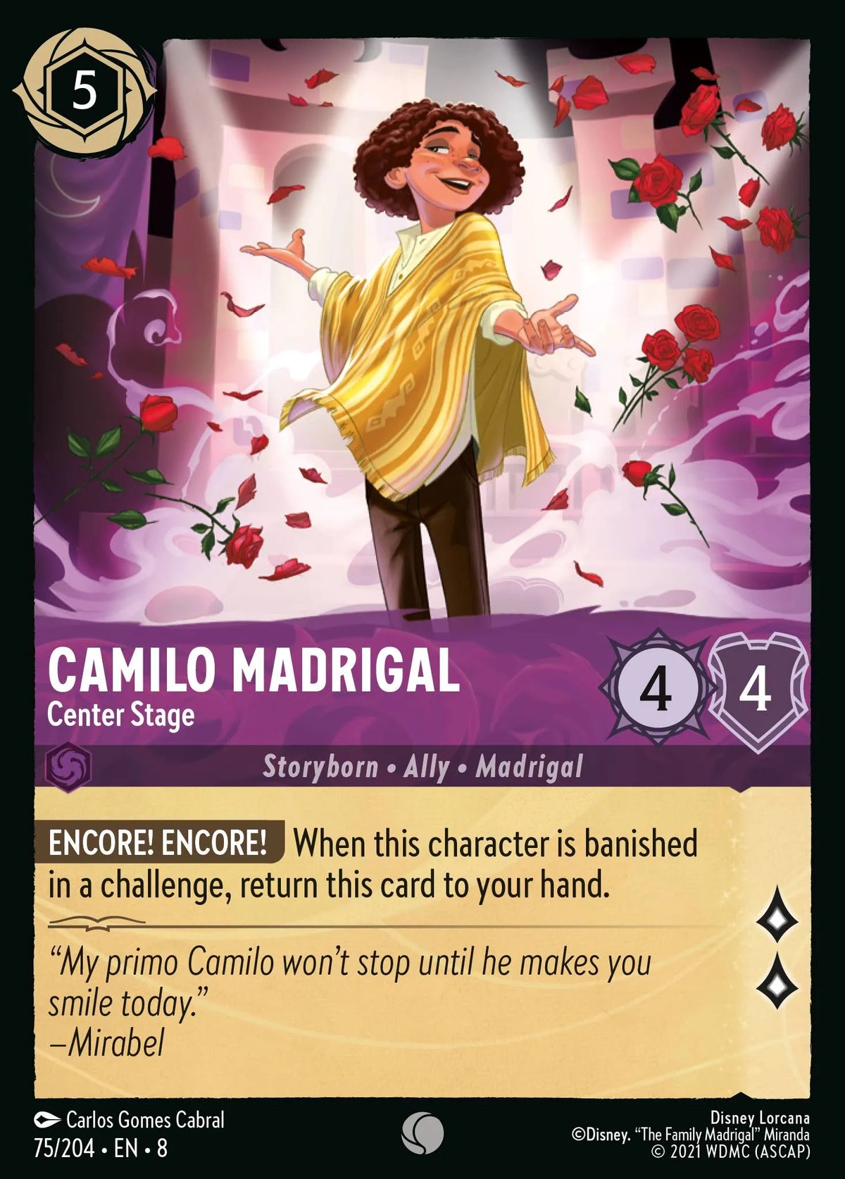 (075/204) Lorcana Reign of Jafar Single: Camilo Madrigal - Center Stage  Common