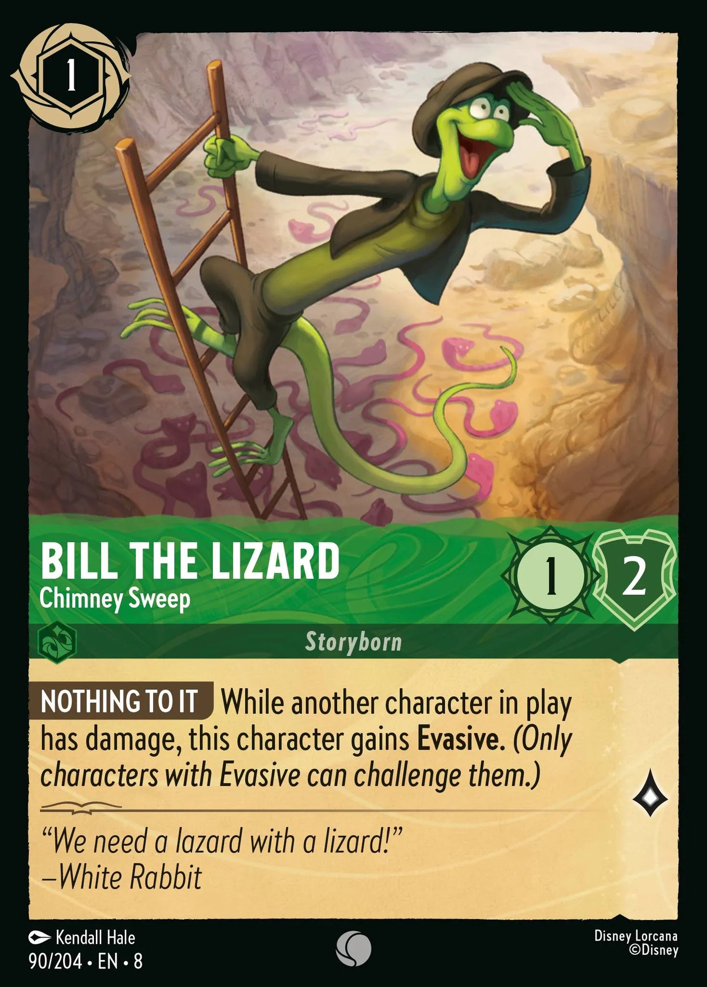 (090/204) Lorcana Reign of Jafar Single: Bill the Lizard - Chimney Sweep  Common