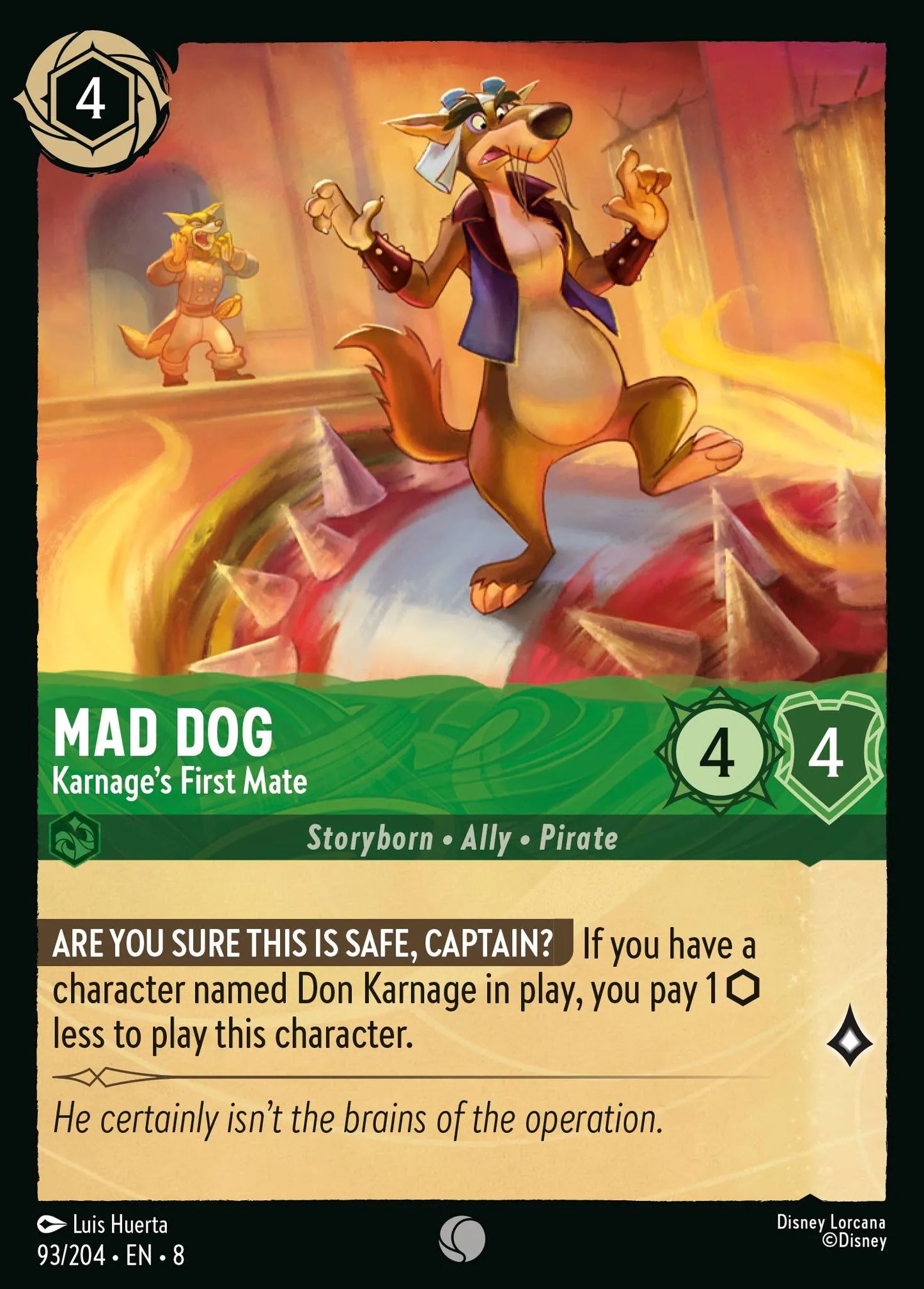 (093/204) Lorcana Reign of Jafar Single: Mad Dog - Karnage's First Mate  Common