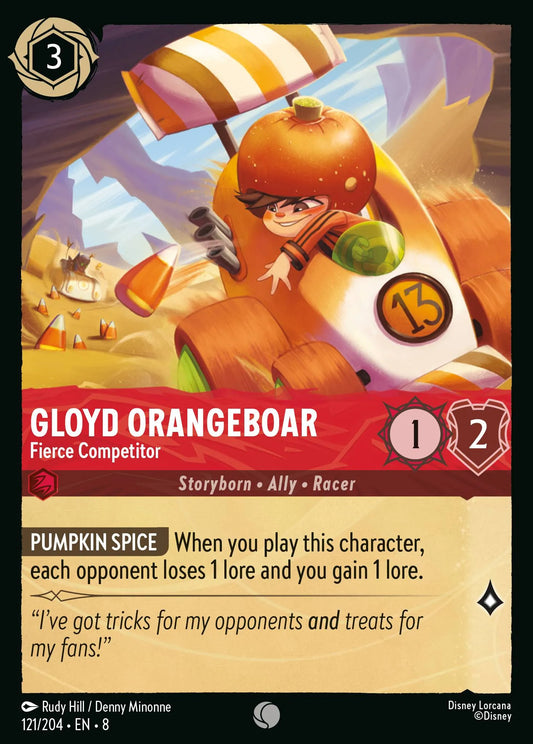(121/204) Lorcana Reign of Jafar Single: Gloyd Orangeboar - Fierce Competitor  Common