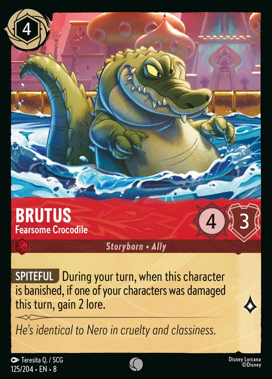 (125/204) Lorcana Reign of Jafar Single: Brutus - Fearsome Crocodile (V.2)  Common