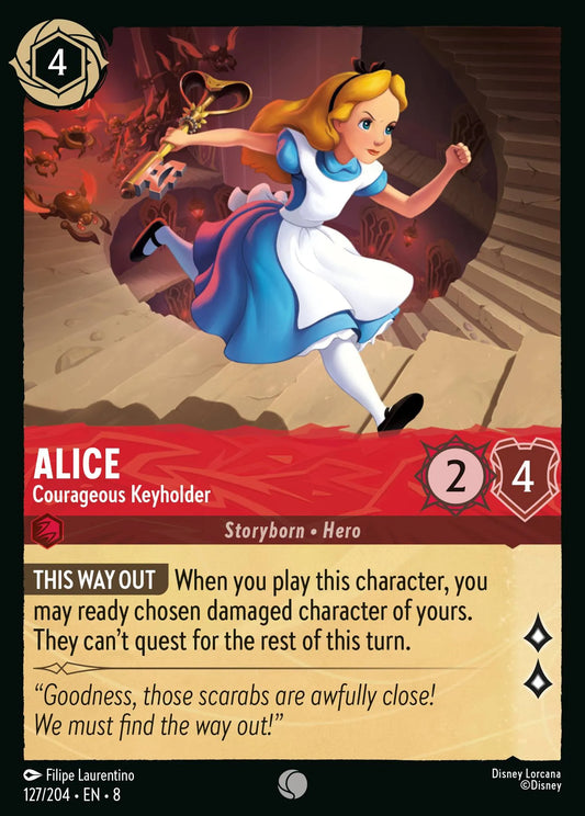 (127/204) Lorcana Reign of Jafar Single: Alice - Courageous Keyholder  Common