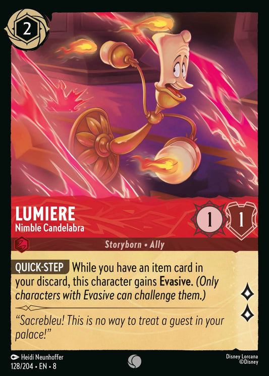 (128/204) Lorcana Reign of Jafar Single: Lumiere - Nimble Candelabra Holo Common