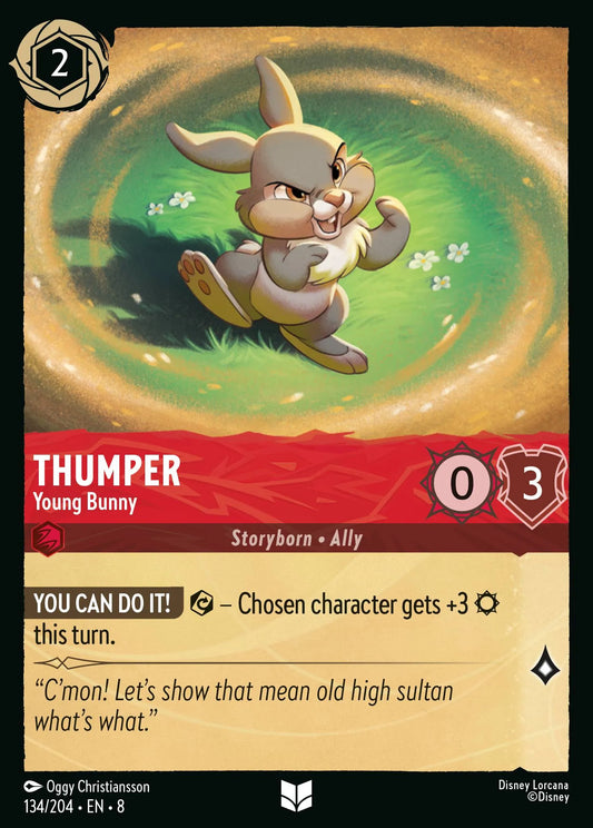 (134/204) Lorcana Reign of Jafar Single: Thumper - Young Bunny Holo Uncommon
