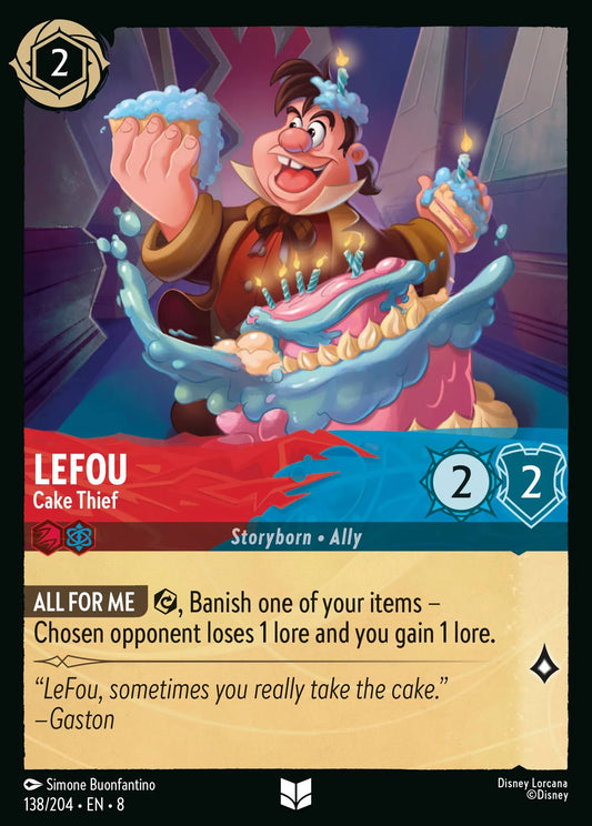 (138/204) Lorcana Reign of Jafar Single: LeFou - Cake Thief  Uncommon