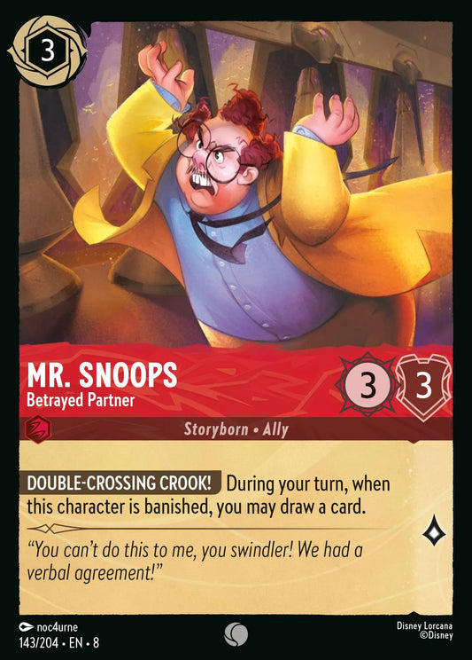 (143/204) Lorcana Reign of Jafar Single: Mr. Snoops - Betrayed Partner  Common