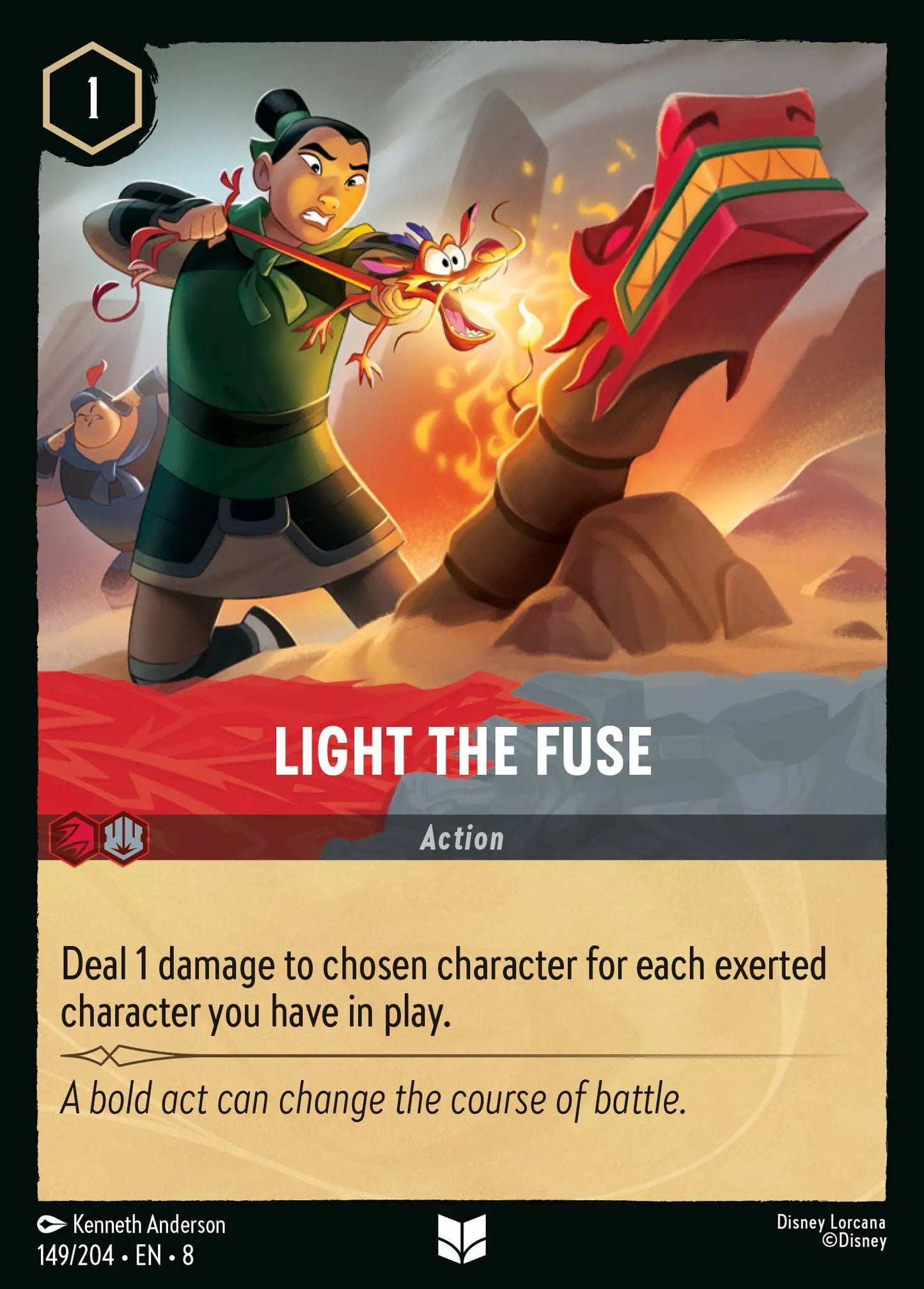 (149/204) Lorcana Reign of Jafar Single: Light the Fuse  Uncommon