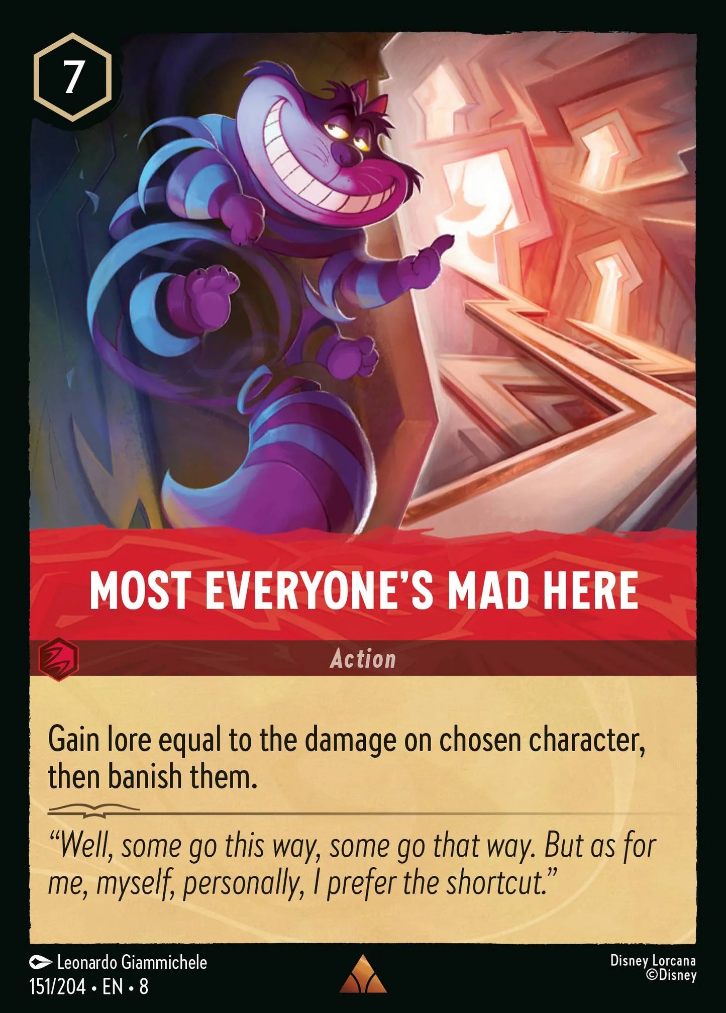 (151/204) Lorcana Reign of Jafar Single: Most Everyone's Mad Here Holo Rare