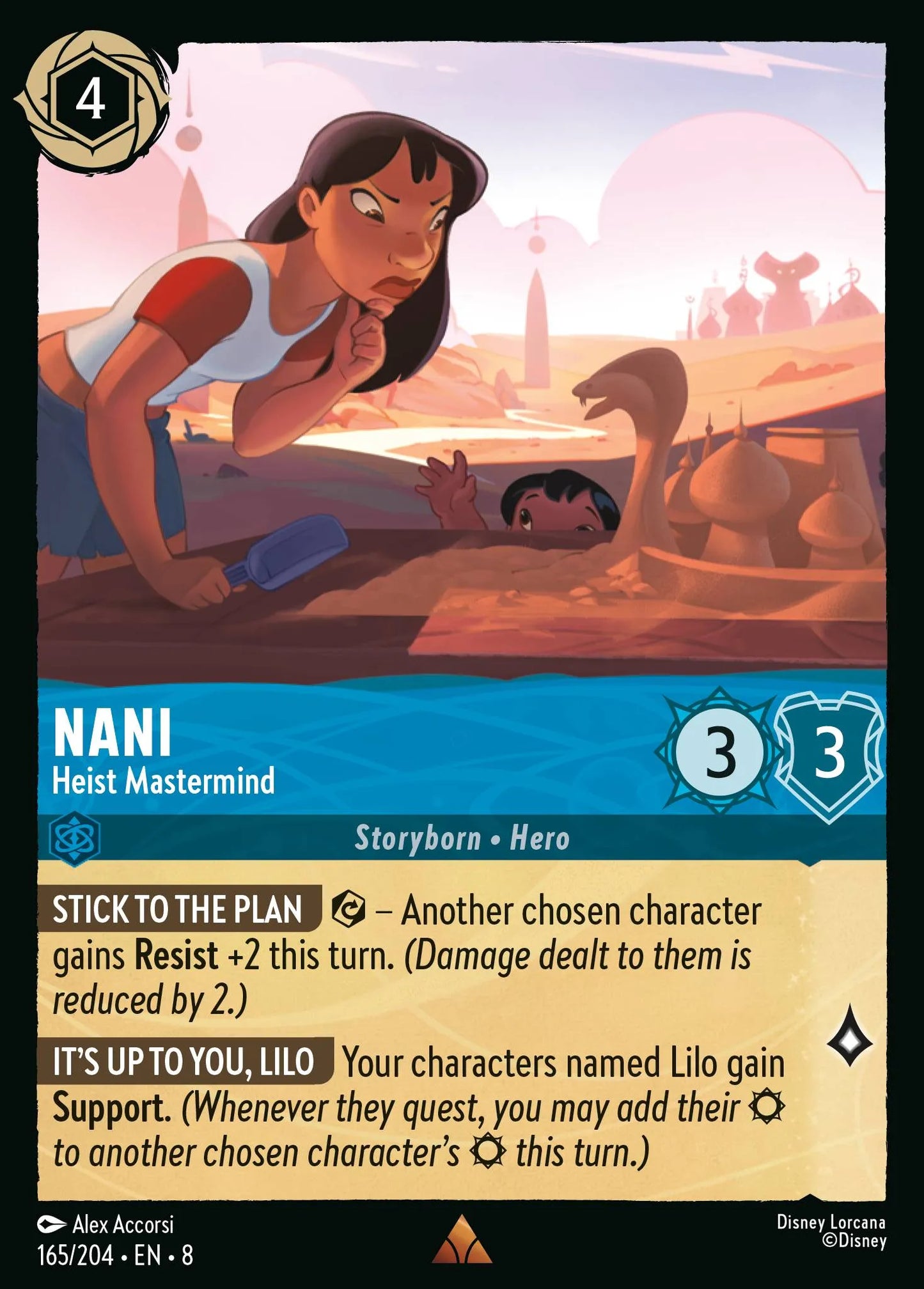 (165/204) Lorcana Reign of Jafar Single: Nani - Heist Mastermind Holo Rare