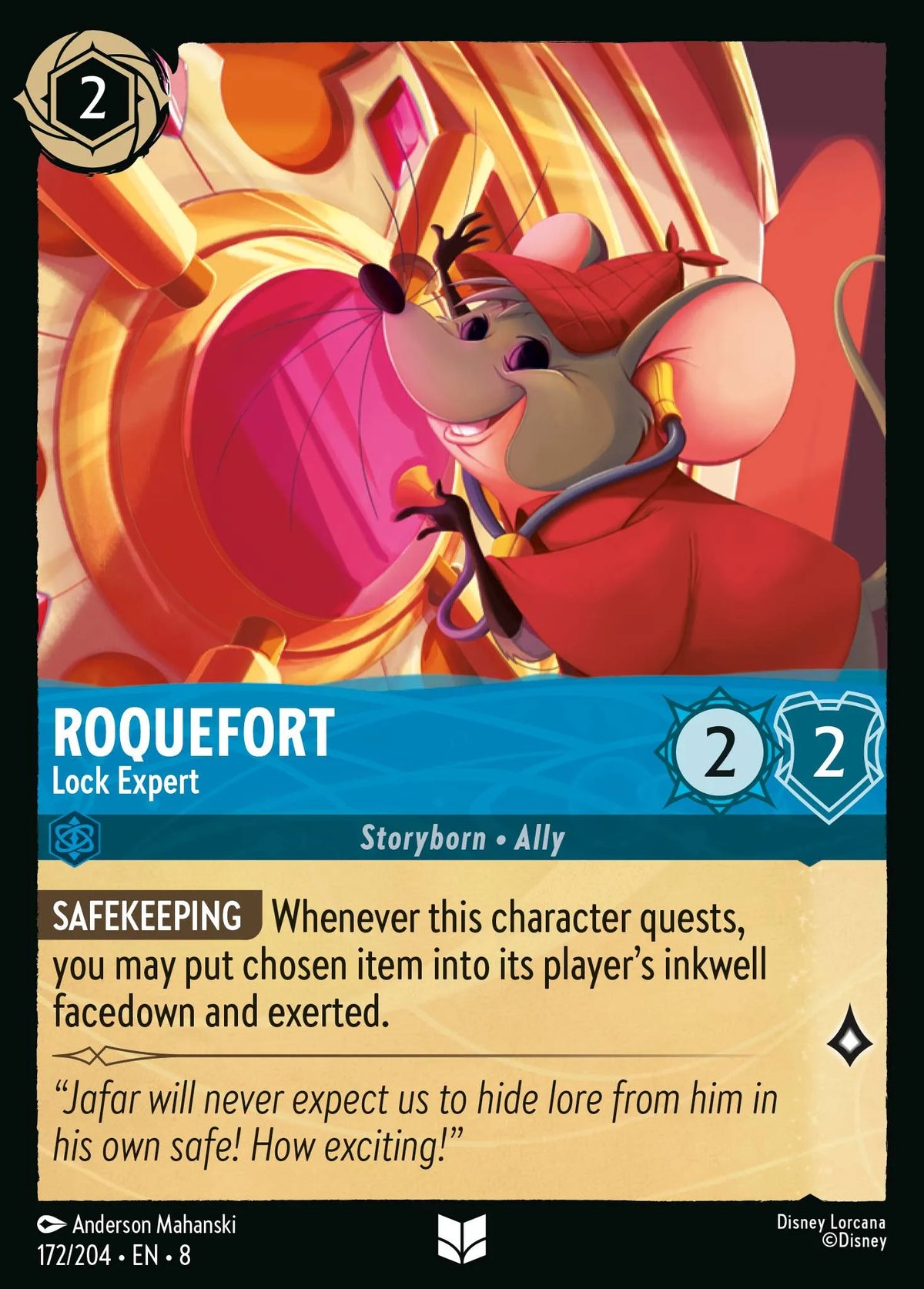 (172/204) Lorcana Reign of Jafar Single: Roquefort - Lock Expert  Uncommon