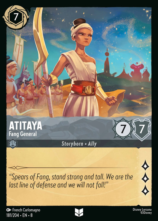 (181/204) Lorcana Reign of Jafar Single: Atitaya - Fang General Holo Uncommon